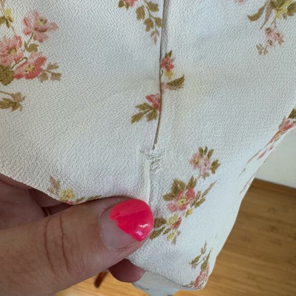 Reformation Floral Mini Dress in Cream and Pink - Picture 13 of 13